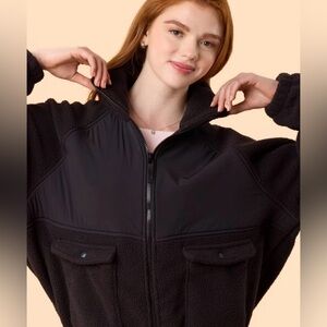 Blogilates Target Collab Winter Bonfire Black Extra Small Fleece Jacket